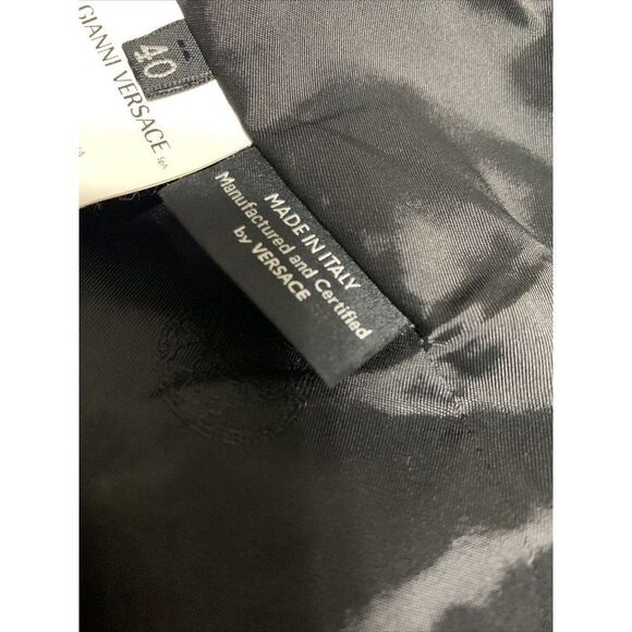 versace womens authentic solid black long sleeve blazer jacket 4 IT 40 small - Picture 9 of 9